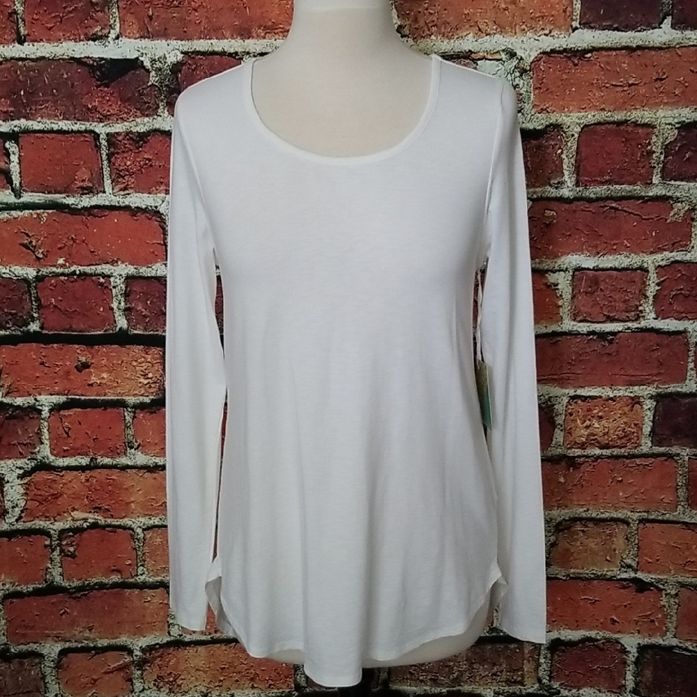 Sigred Olsen White LS Top
